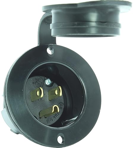 Journeyman-Pro 5278 15 Amp 125 Volt, Flanged Inlet, Black Commercial