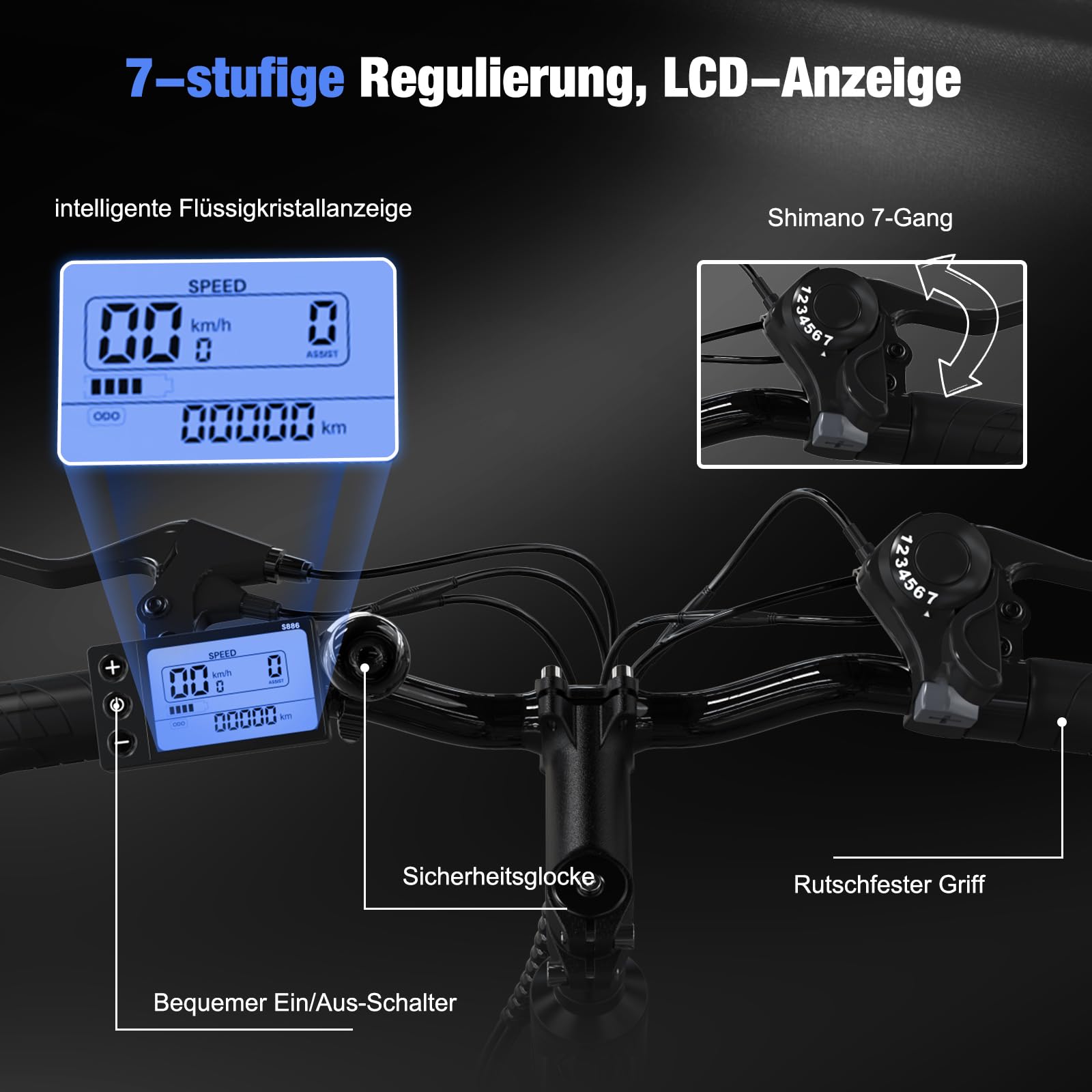 RCB E Bike RK15, Elektrofahrrad 26 Zoll mit 10.4Ah 36V Lithium-Akku，Elektrofahrrad für Erwachsene für Damen und Herren， 7-Gäng, City Electric Bike Reichweite bis zu 35-90Km
