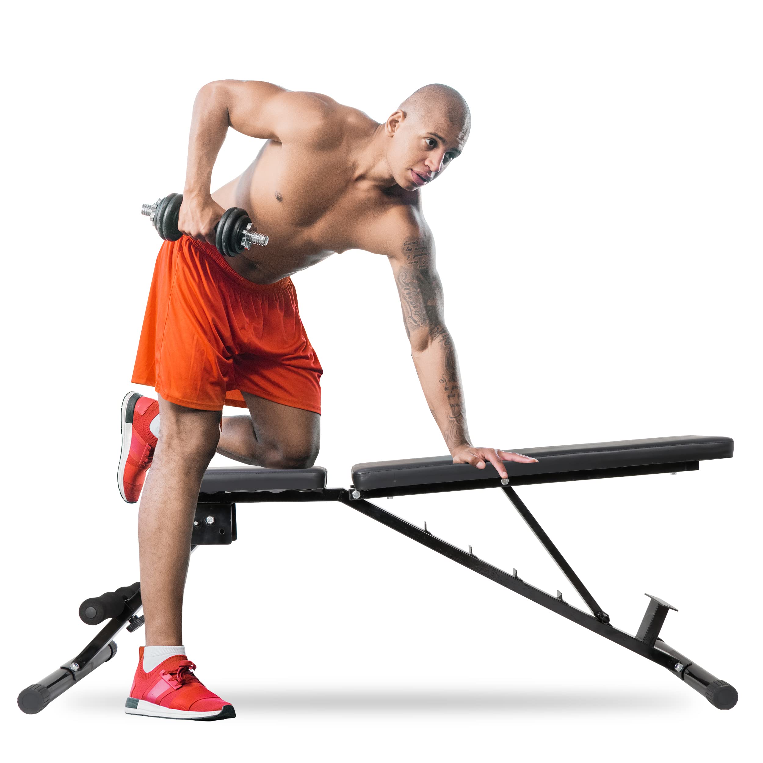 F2C Multifunction Adjustable Weight Bench, Foldable Utility Strength Training Bench for Full Body Incline Decline Home Fitness Workout Gym Exercise