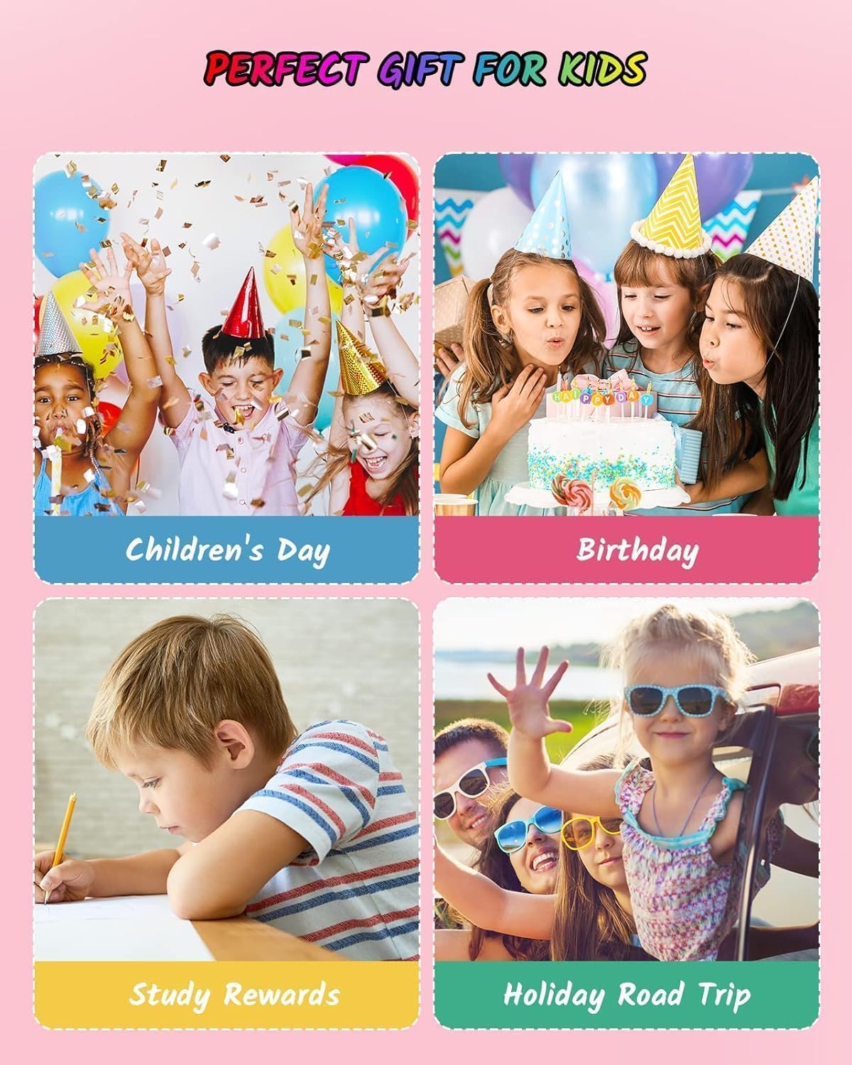 TECJOE 2 Pack LCD Writing Tablet, 8.5 Inch Colorful Doodle Board Drawing Tablet for Kids, Kids Travel Games Activity Learning Toys Birthday Gifts for 3 4 5 6 Year Old Boys and Girls Toddlers | Colorful Doodle Board for Toddlers, Travel Road Trips, Quiet Time, Learning Toys Birthday Gifts for Boys Girls Ages 3-8