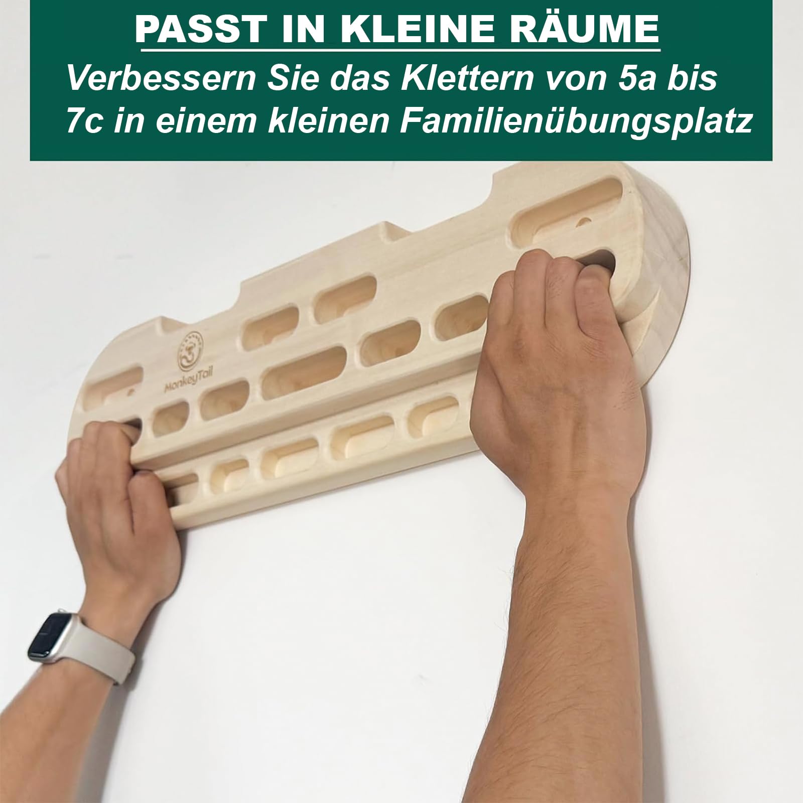 MonkeyTail Climbing Board, Hangboard für Fingertraining, Grip Hangboard, Bouldering Equipment für alle Klettertrainer