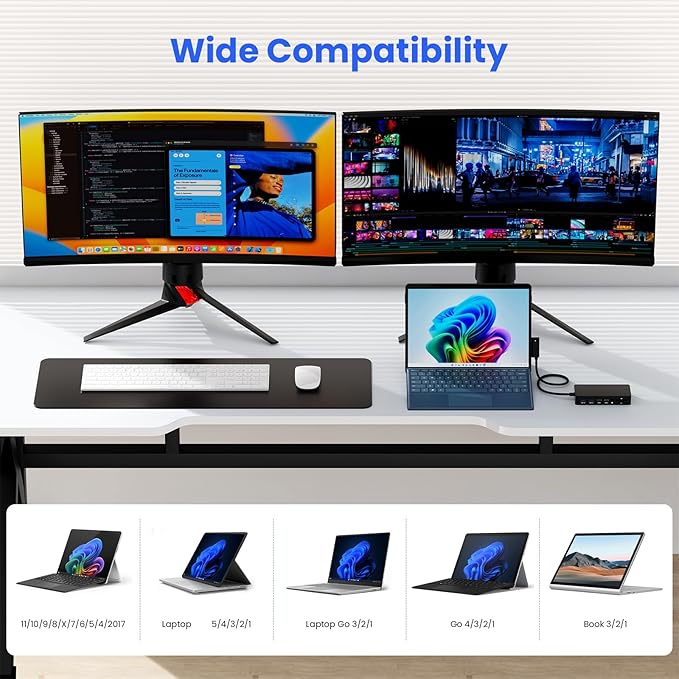 Surface Docking Station con Adaptador de Corriente, 12 en 1 miniatura 4