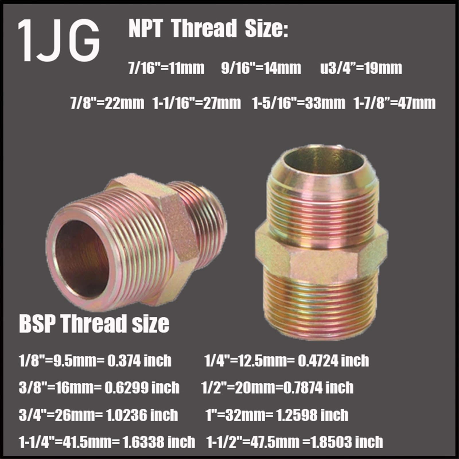 Gwint hydrauliczny NPT do węża hydraulicznego, adapter ze stali węglowej do średnicy wewnętrznej węża 16 mm (NPT13)