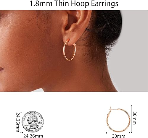 Miniatura 8 de Gacimy Gold Hoop Earrings for Women 14K Gold Plated, 925 Sterling Silver Post Hypoallergenic Earrings Hoops for Women