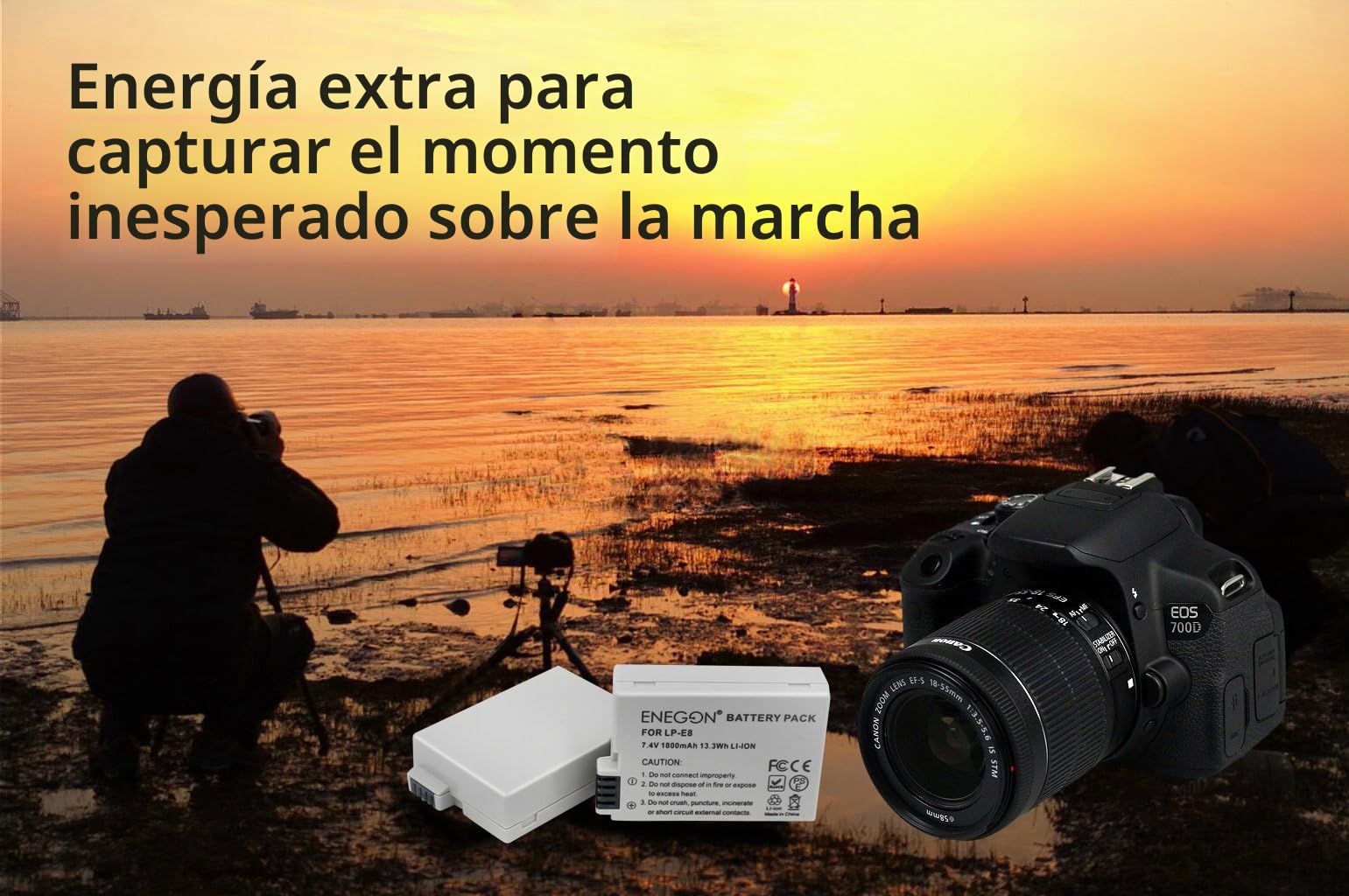 ENEGON Batería de Repuesto (Paquete de 2) y Cargador rápido rápido para Canon LP-E8 y Canon EOS Rebel T2i, T3i, T4i, T5i, EOS 550D, 600D, 650D, 700D, Kiss X4, X5, X6 y LC-E8E Cámara Digital