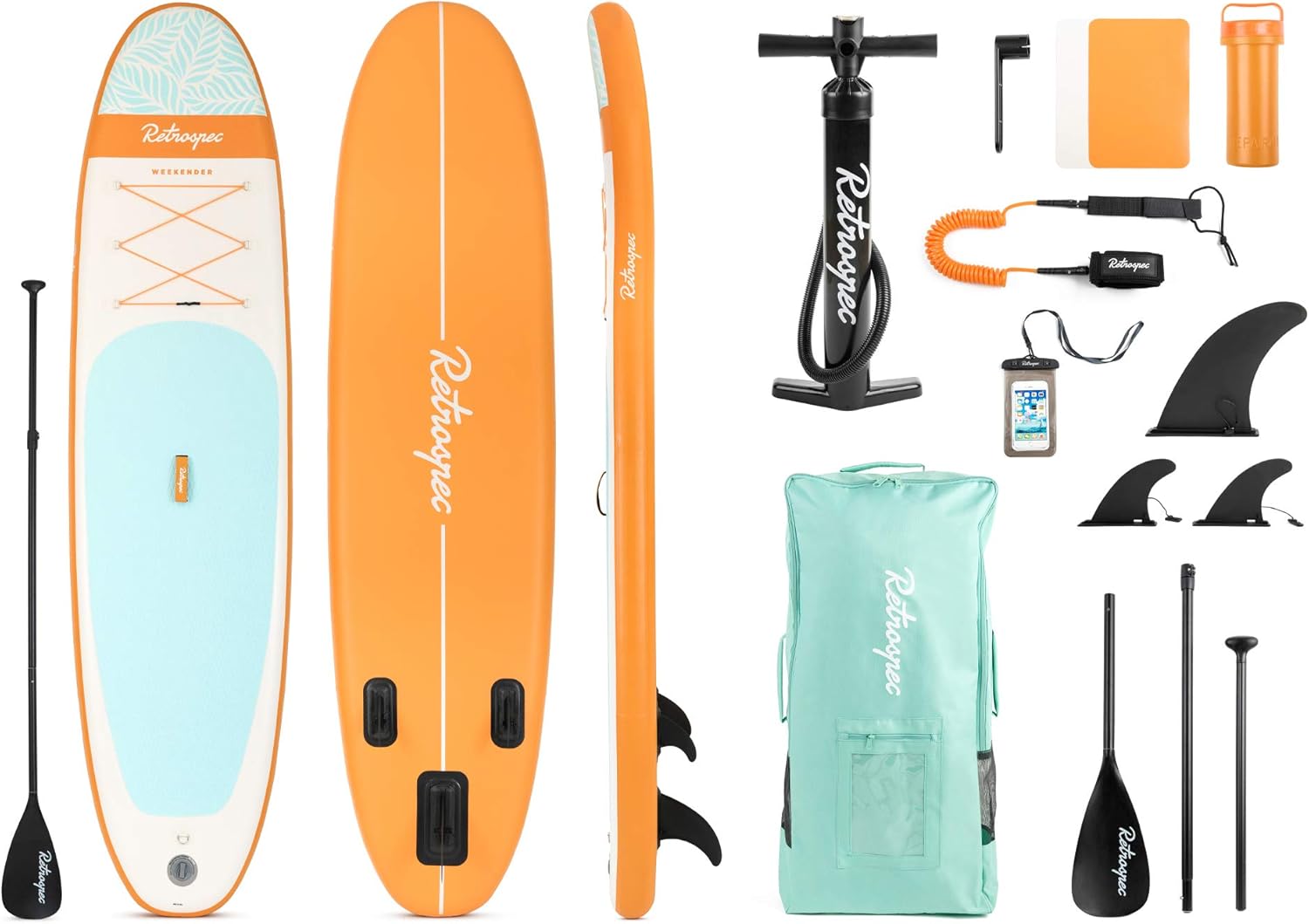 Retrospec Weekender 10' Inflatable Stand Up Paddleboard Bundle : Everything Else