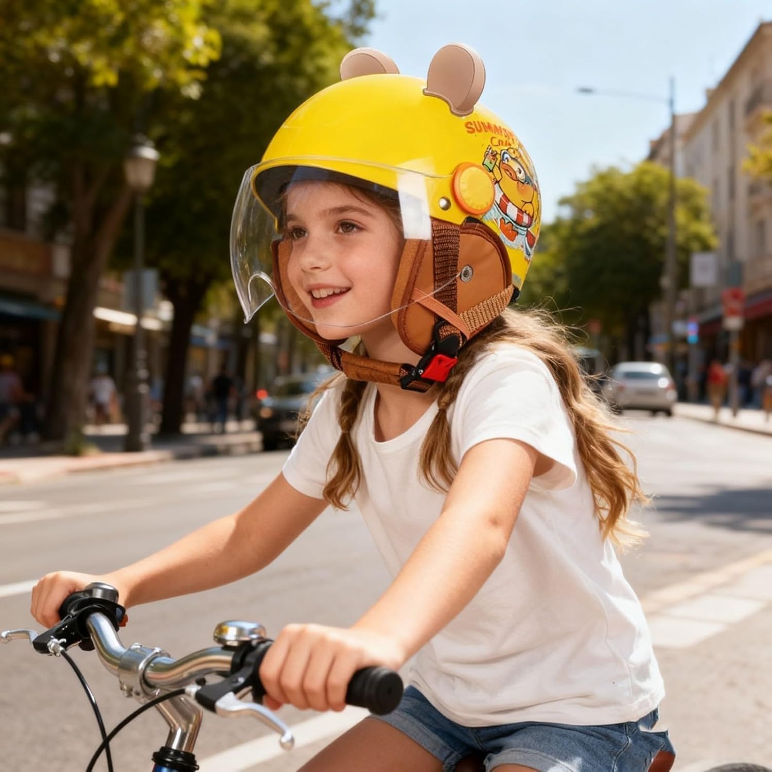Casco for bambini 4-13 anni mezzo casco aperto, casco di sicurezza omologato ECE DOT for moto, scooter, quad