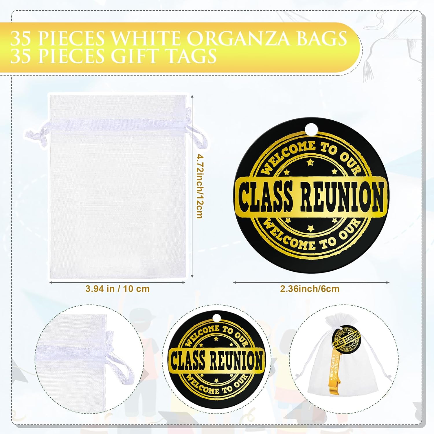 Teenyyou 35 Sets Class Reunion Favors Bottle Opener Keychain Thank You Cards High School Reunion Party Decoration for 10th 20th 50th