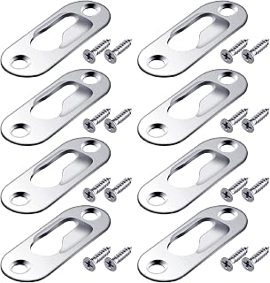 Hotop 40 Pieces Single Keyhole Picture Frame Hanger with 80 Pieces Screws Metal Keyhole Hanging Fasteners Brackets for Mirror Frame Cabinet, 43 x 16 mm(Silver)