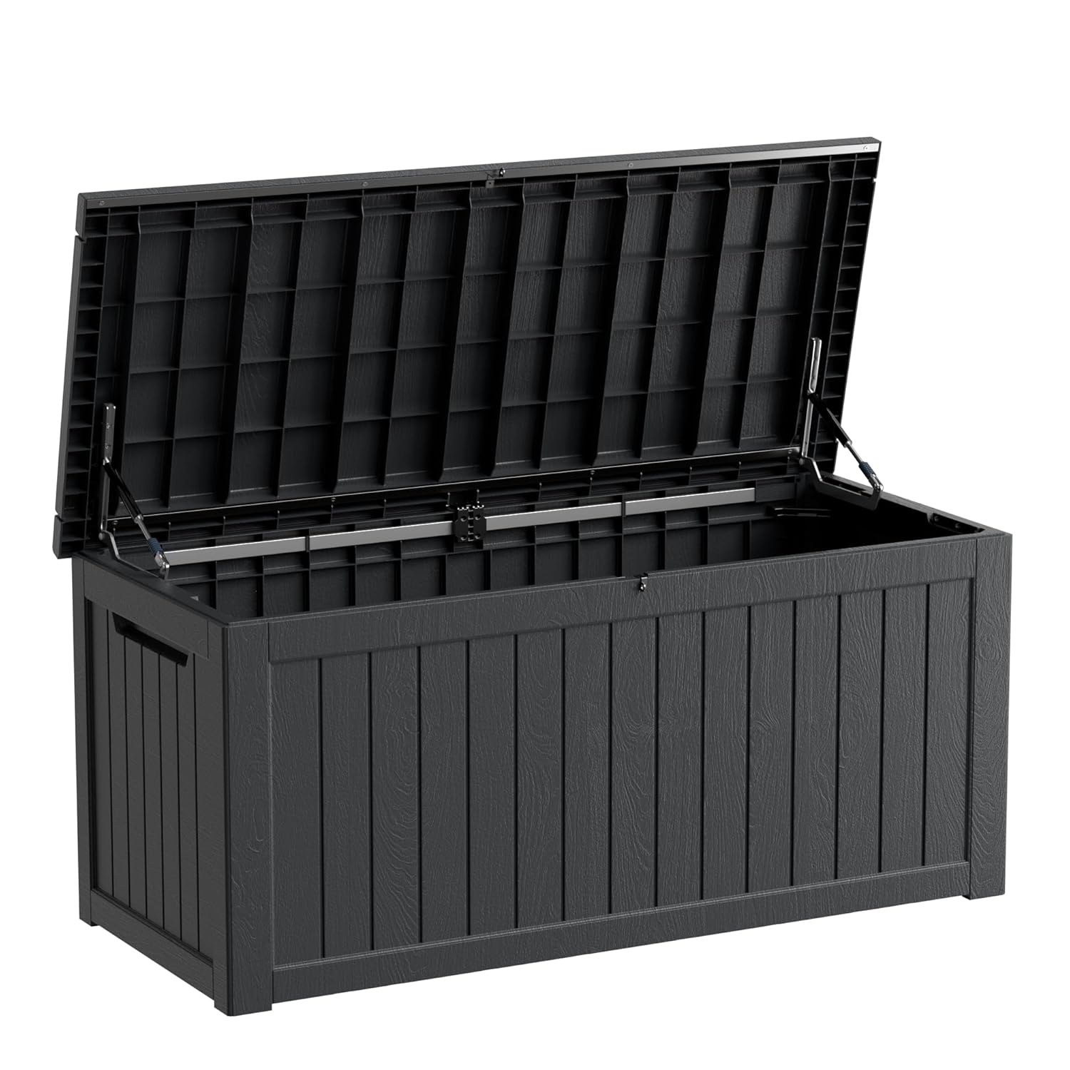 230 Gallon Resin Large Deck Box Waterproof Outdoor Storage box for Patio Cushions Garden Tools Lockable Black