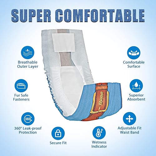 Miniatura 3 de Dono Disposable Dog Diapers Male-Dogs Jeans Super Absorbent Soft Pet Diapers Doggie Wraps for Male Puppy Dogs, Leak Protection Excitable Urination