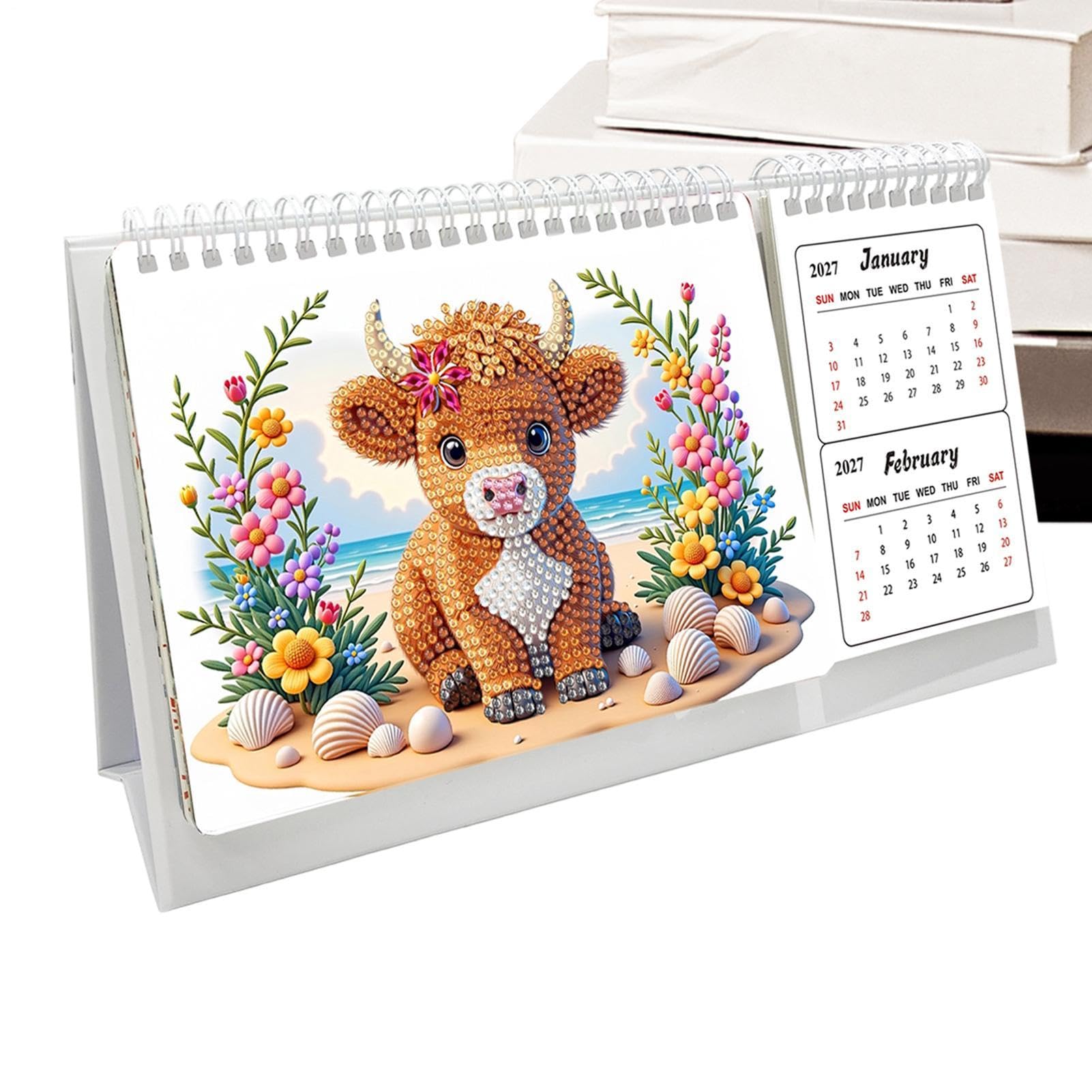 2027 DIY Diamond Art Desk Calendar,Monthly Desktop Calendar From Jan 2027 To Dec,12 Monthly Desk Calendars, For Home Office Decoration