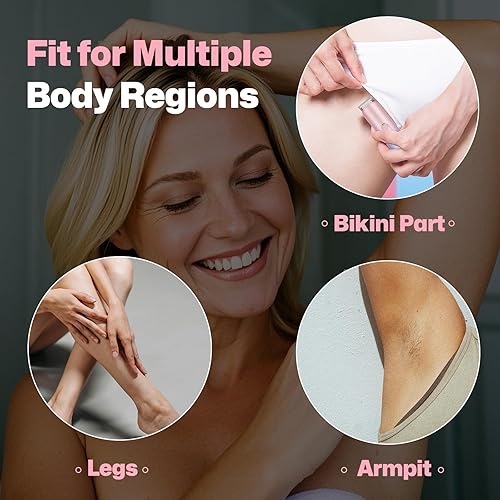 Miniatura 6 de PRITECH Recortadora de bikini para mujer, recortadora de pelo púbico recargable para pieles sensibles, uso húmedo y seco, afeitadora eléctrica sin