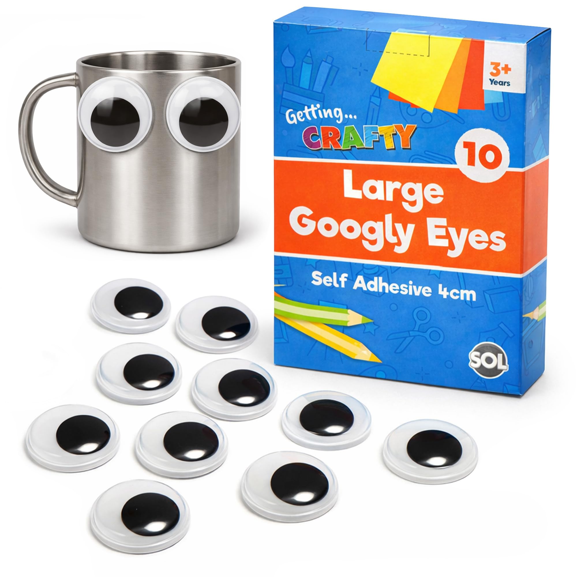 Sol (10 Googly Eyes ) Self Adhesive Googly Eyes