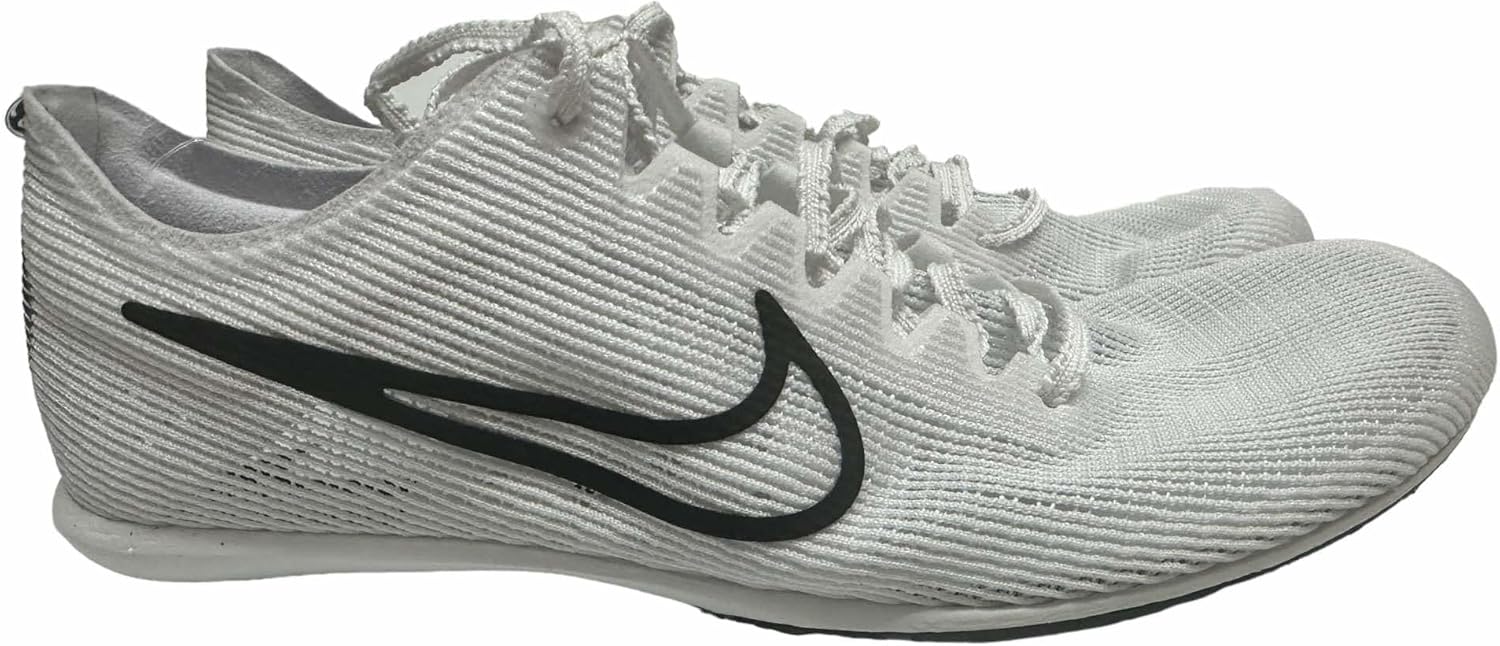 Nike Men's Zoom Mamba6 Track & Field Distance Spikes Shoes White/Metallic Silver/Black #DR2733-100 - Size Men's 8