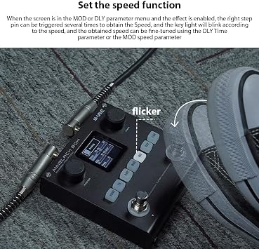 Btuty Guitar/Bass AMP Modeler Multi Effect Processor 80 Editable Presets 6 Effect Modules 3 Bands EQ 20 Preamp 20 IR CAB Slots Multi Effect Pedals LCD Screen Multi-Function Guitar / Bass Effector