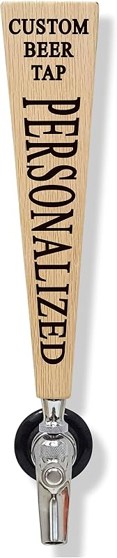 Custom Personalized Beer Tap Handle Oak Wood. Engraved your Personalized Text. Great for Tap Rooms, Bars, Breweries and Home Kegerators.
