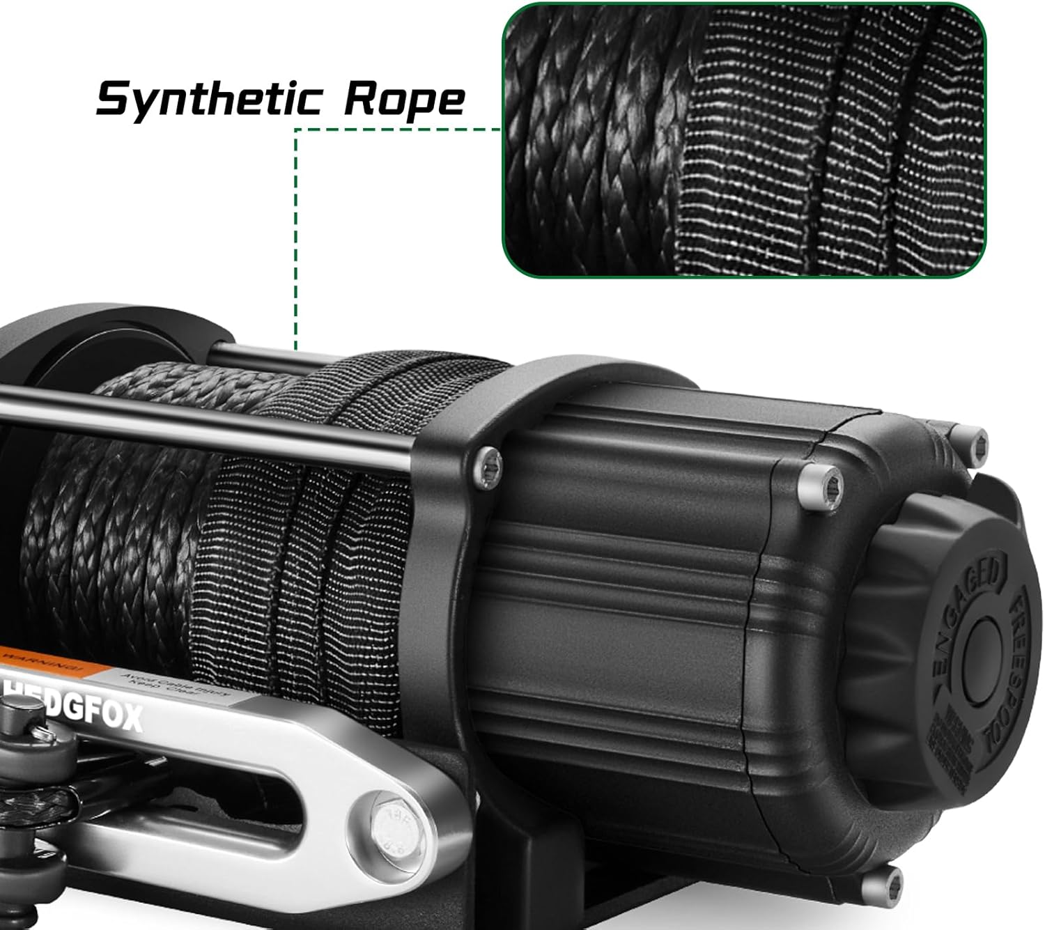 5500 lbs Electric ATV/UTV Recovery Winch with 1/4'' x 50' Synthetic Rope, 12V Waterproof Off-Road Towing Winch, with Wireless Remote and Wired Switch & Mounting Plate for Trailers, Boats, RVs