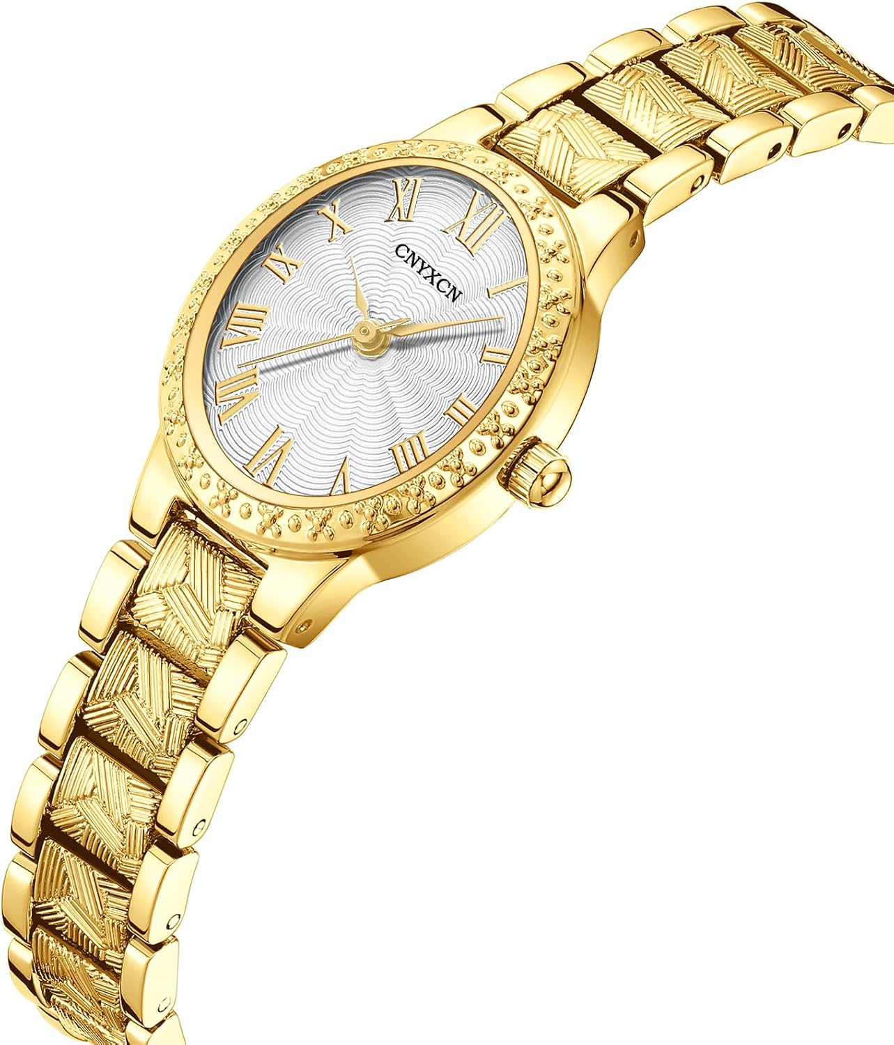 Vintage Gold Watches for Women with Oval Case,Roman Numeral Dial,Golden Tone Bracelet Strap,Water Resistant,Includes Tools - Image 2