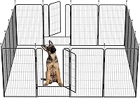 Vista 9 de Corralito portátil para perros, valla de ejercicio de metal resistente para mascotas, corral para interiores y exteriores, corral para mascotas