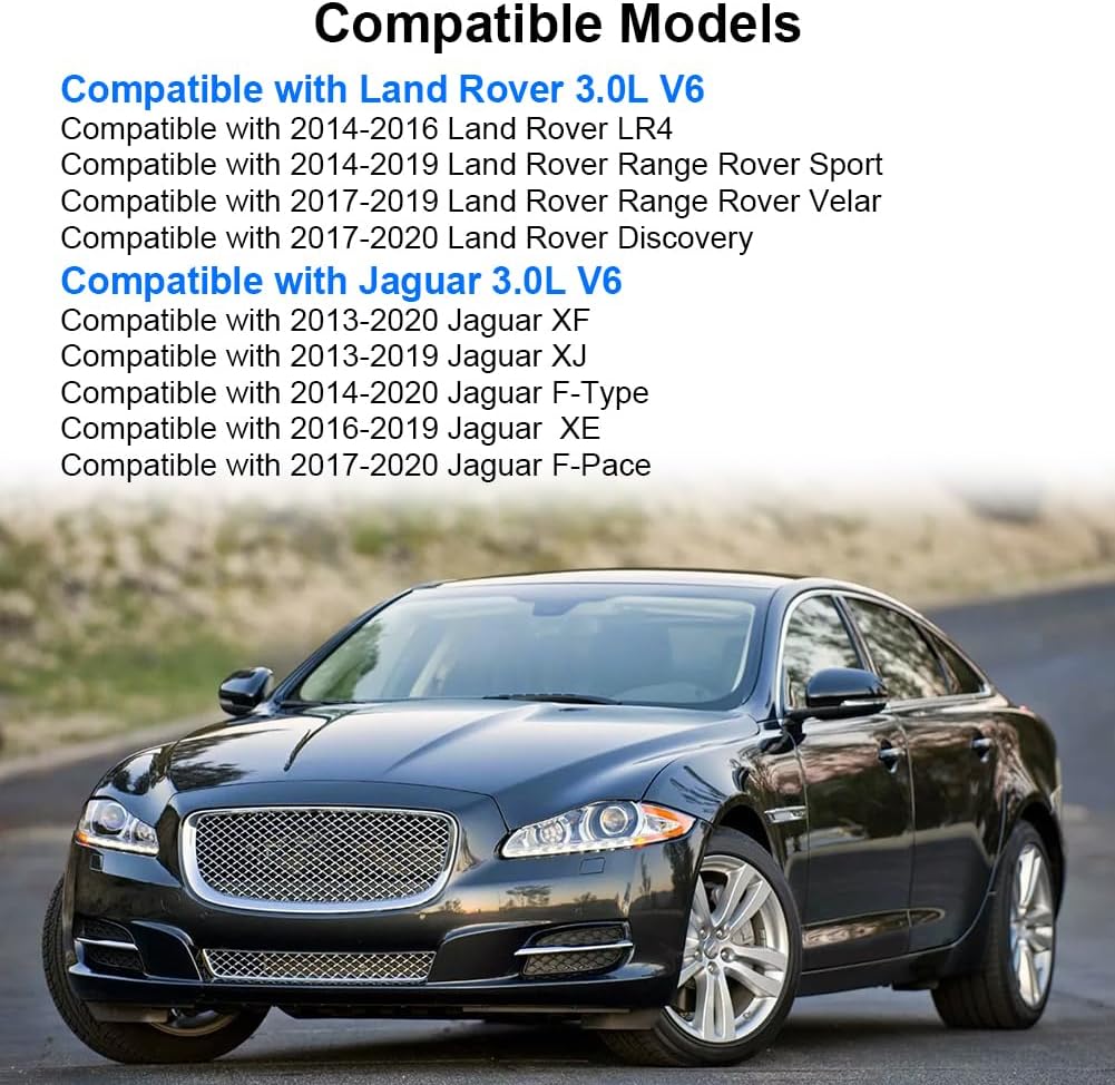 Aluminium Engine Coolant Thermostat Housing Compatible with 2014-2019 Land Rover LR4 Discovery 3.0L, Jaguar XF XE XJ F-Type F-Pace 2013-2020 3.0 L, Replacement for LR117568 LR062498