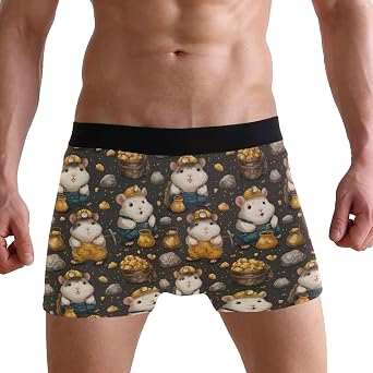 Mens Boxers Briefs Trunk Underwear Stretch Fit Built-in 3D Pouch Elastic Waistband No Fly Anti Chafe