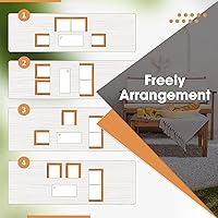 Vista 6 de Devoko Muebles de patio, 4 piezas, madera de acacia, juego de sofá de conversación al aire libre con mesa y cojines, sillas de porche para jardín