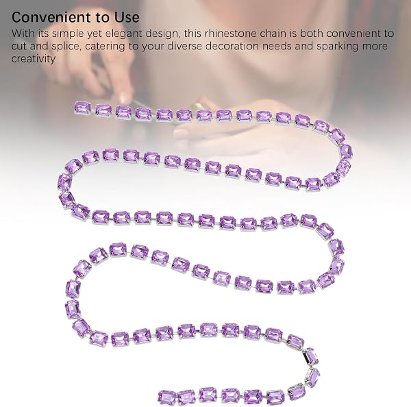 Shiny Acrylic Chain, Clothing, Shoes, Jewelry, Crafts, Decorative Rectangular Light Purple for Clothing Accessories, Decoration of Bags for - 4