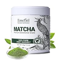 Vista 1 de Emerail Ceremonial Grade Green Tea Matcha Powder, Premium First Harvest Unsweetened, 100% Pure Matcha for Lattes, Smoothies, and Baking (40g / 1.4oz)