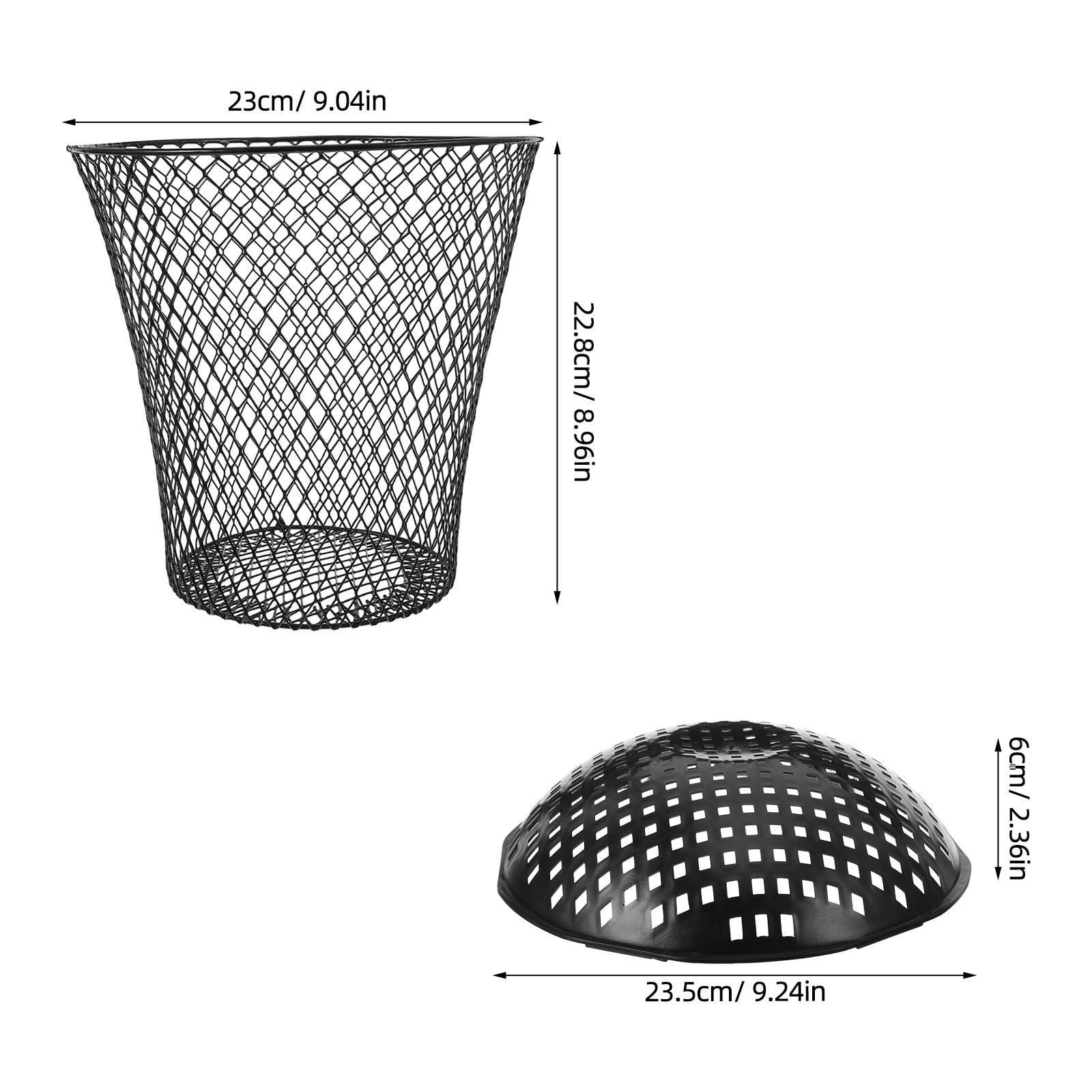 Bidone Compostiera per Lombrichi Nero 22, 80cm in Ferro con