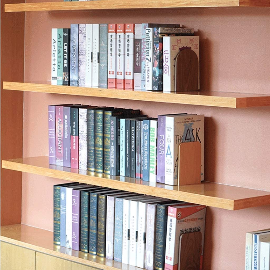 Sujetalibros Decoración Sujetalibros decorativo de madera, sujetalibros con Base de Metal, 12X17cm, tapones para libros para trabajos pesados, extremos de libros Dvd para el hogar y la Oficina Regalo