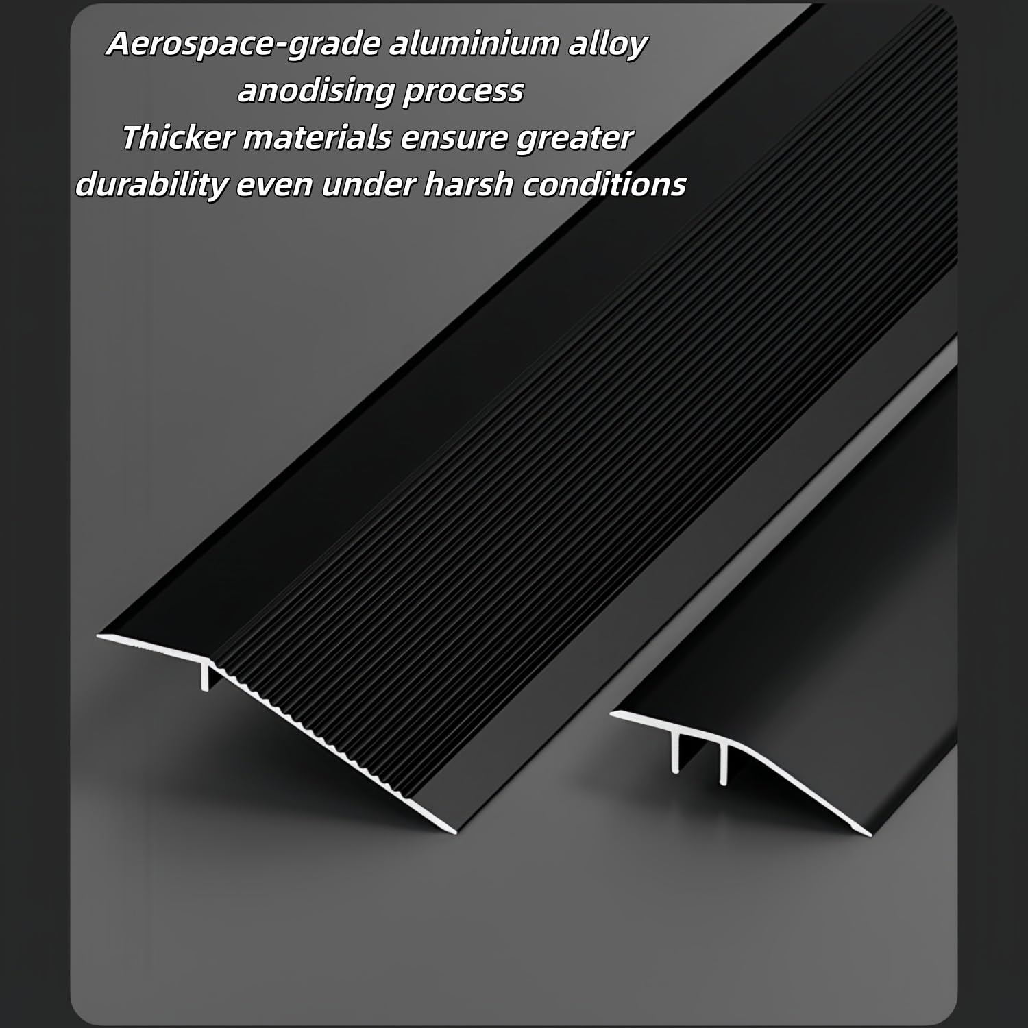 Barre de seuil en aluminium 2,7 m/4 m – Garniture de sol polyvalente coupable pour carrelage, stratifié, moquette et sol en vinyle – Protection des bords durable et élégante