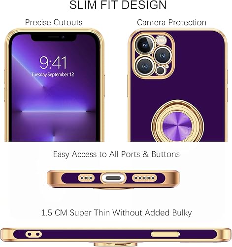 Miniatura 9 de BENTOBEN Funda para iPhone 13 Pro, iPhone 13 Pro con soporte de anillo de 360 con soporte de anillo de 360, soporte magnético para automóvil,