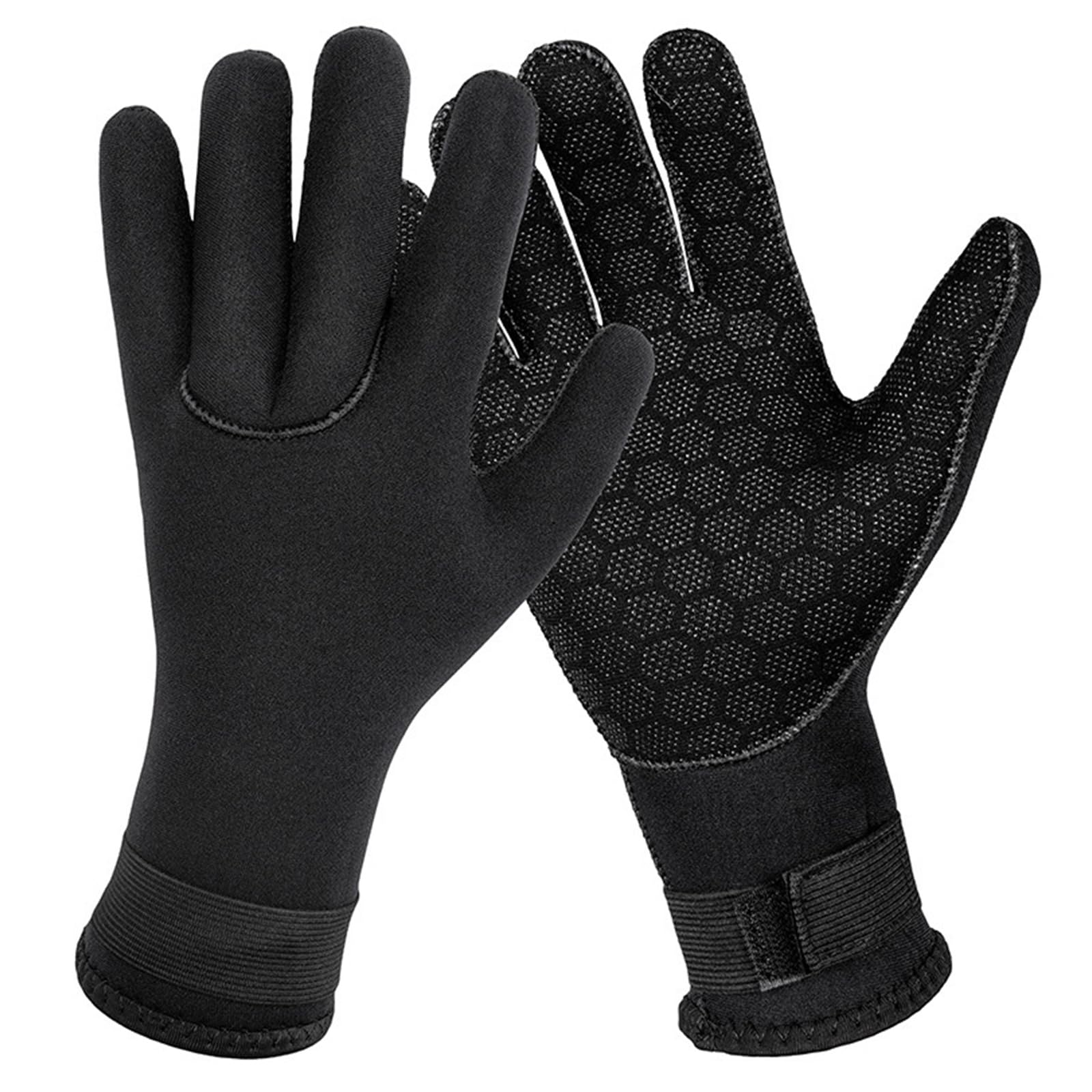 Risipu 3mm Neoprene Gloves for Men and Women โ Thermal Anti-Slip Wetsuit Gloves with Adjustable Wrist Strap, Ideal for Scuba Diving, Snorkeling, Kayaking, Surfing & Cold Water Swimming (L)