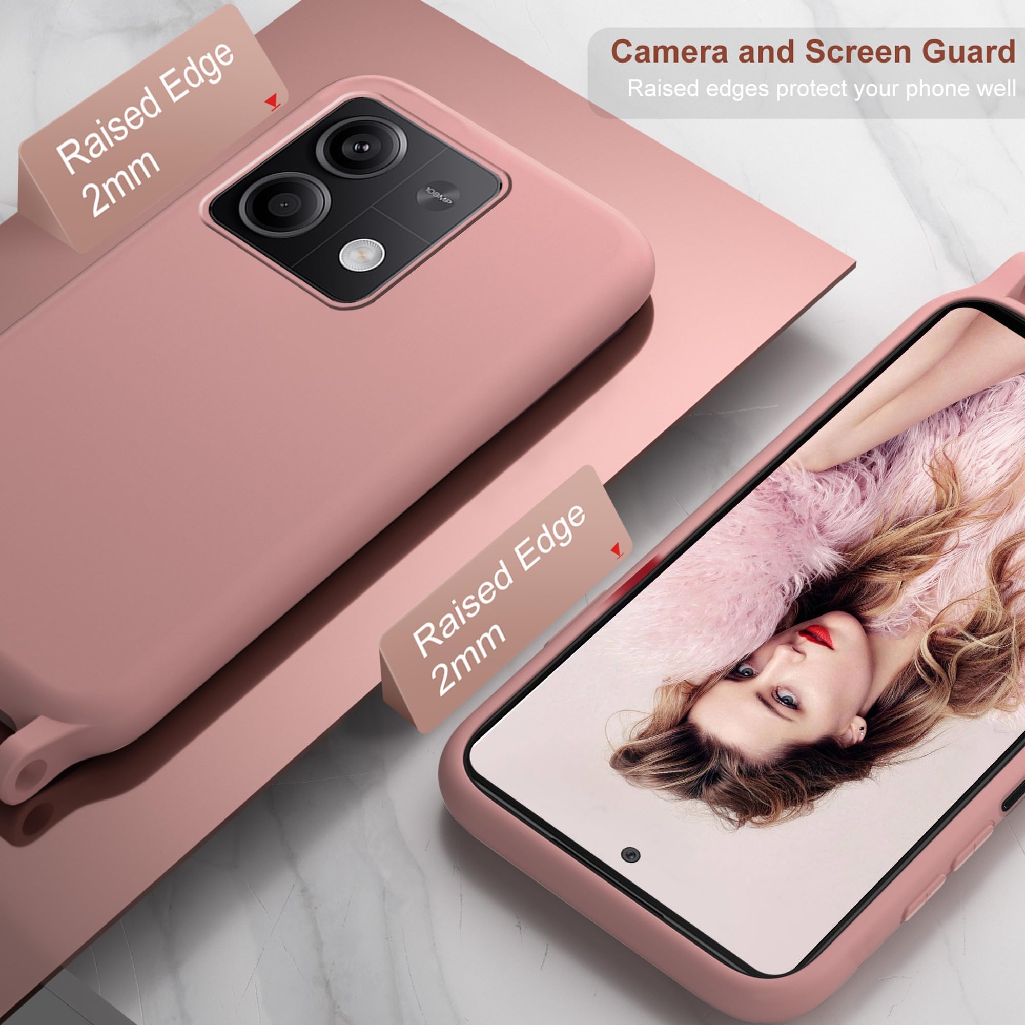 Coque Xiaomi Redmi Note 13 4G Avec Cordon - Housse Silicone Anti-Choc Avec Lanière Réglable - Noir - Pratique Pour Mains Libres