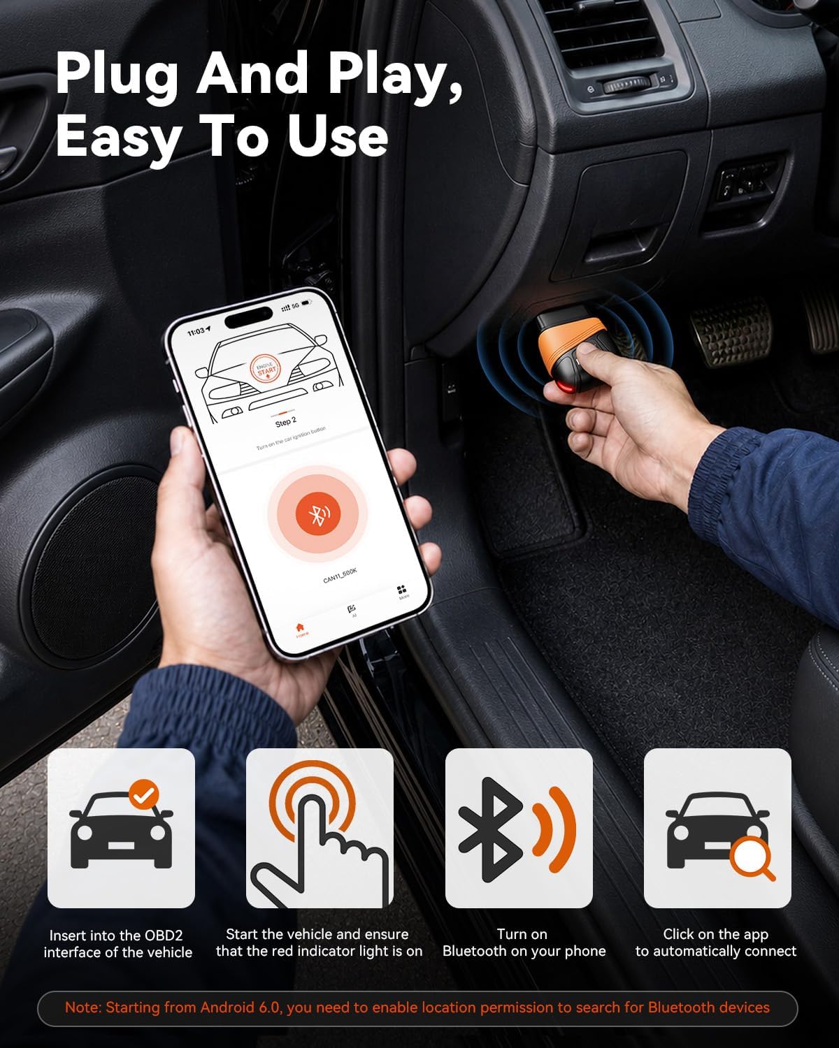 EXTRACTME OBD2 Scanner Bluetooth with AI Assistant & No Subscription App