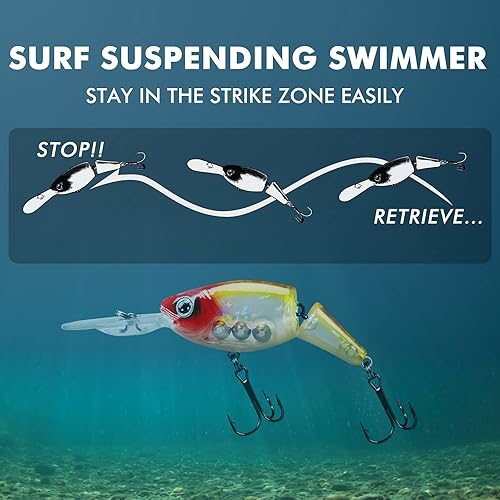 Miniatura 88 de TRUSCEND Swimmax - Señuelos de pesca realistas para agua salada y agua dulce, para trucha lucioperca, lucio, salmón azul, cebo, pesca de lubina, A-4