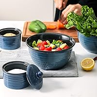 Vista 7 de Hasense Juego de 4 cuencos de cerámica para pasta de 32 onzas y 40 onzas, juego de 4 cuencos de sopa