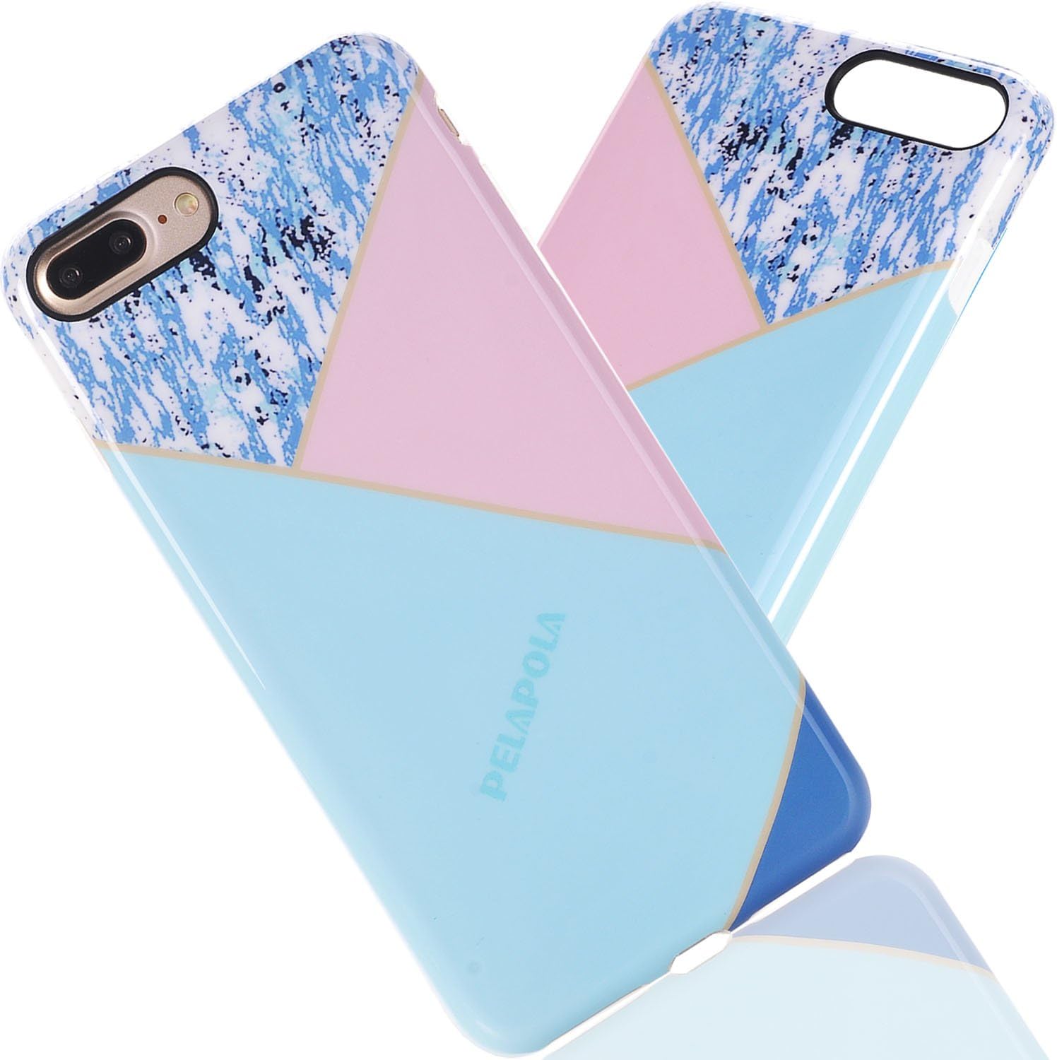 iPhone 7 Plus Case, PELAPOLA iPhone 7 Plus [Original Design] Shell Soft Flexible TPU Thin Slim Protective Cases Cover Unique Glossy Pattern for Apple iPhone 7 Plus(2016)[Blue Texture]