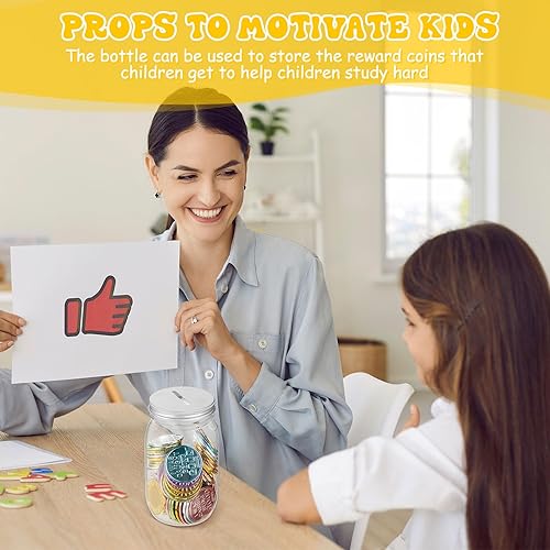 Miniatura 6 de Roowest Tarros de monedas de 24 Cs para fichas de comportamiento, tarros de recompensa de plástico a granel para niños, fichas, aula, gestión del