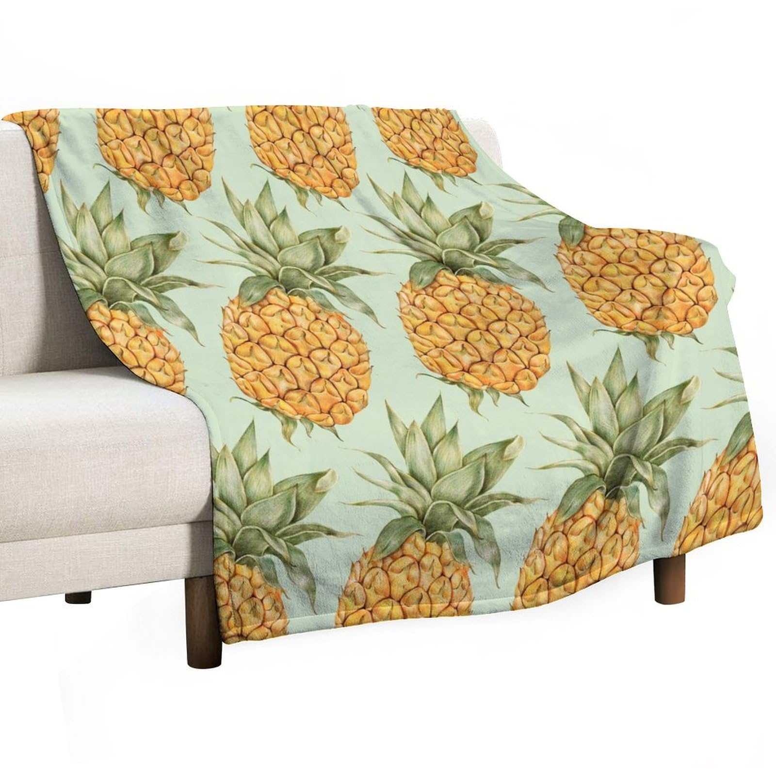 Couverture polaire ananas jaune contre les frissons d'hiver