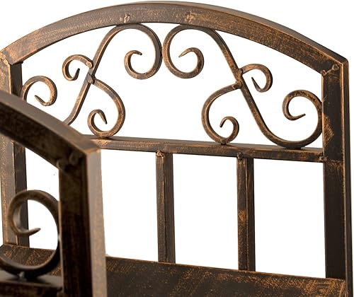 Miniatura 4 de Panacea 15919 cesta para leña con volutas, de bronce pulido