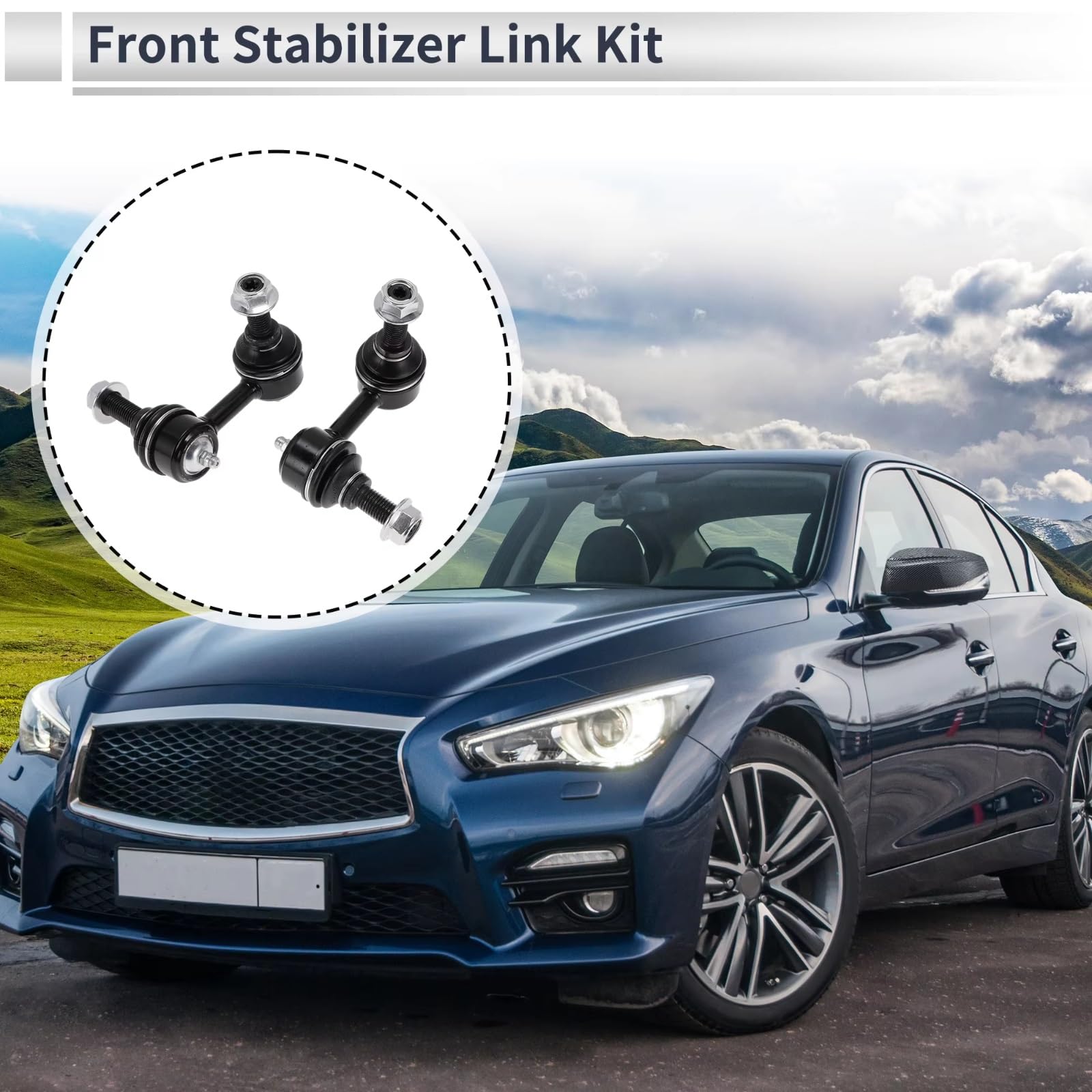 2 Piezas de bieletas de Barra estabilizadora Delantera K750209/K750210 compatibles con Infiniti EX35 2008 2009 2010 2011 2012, EX37 2013 y G25 2011 2012.