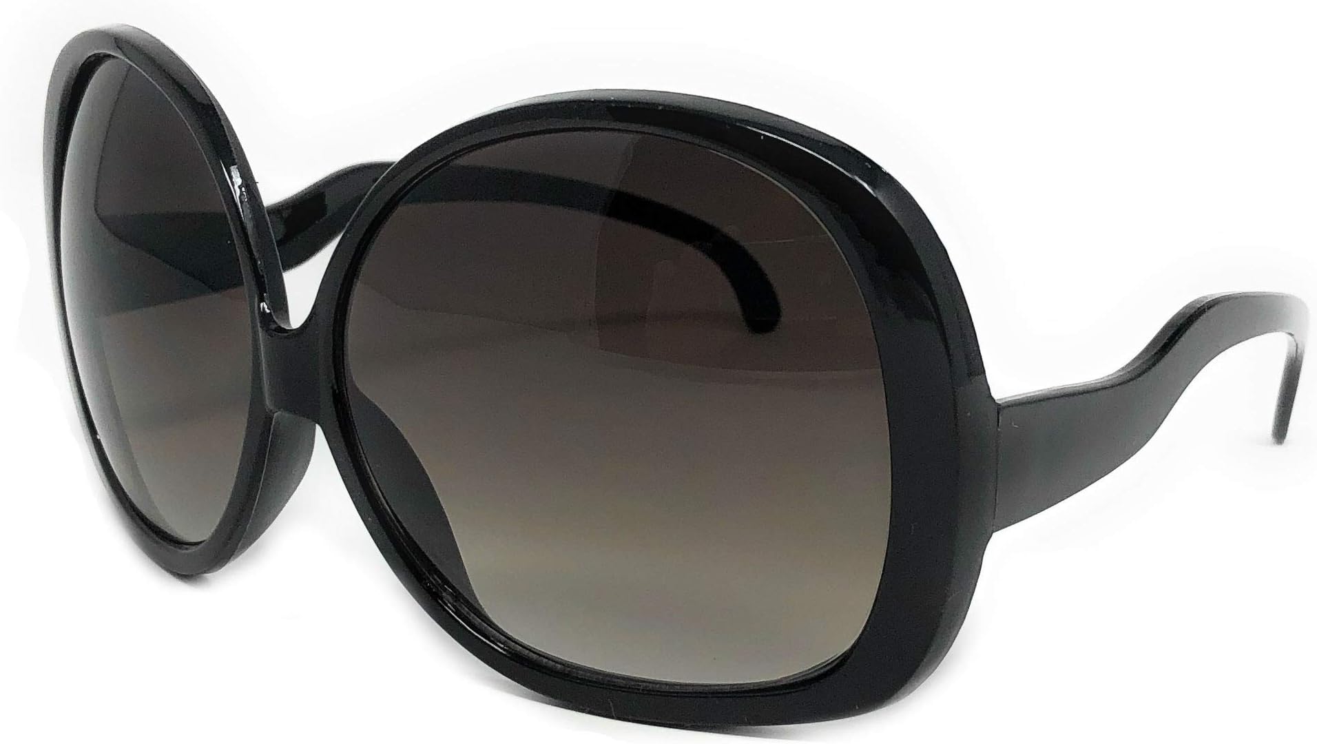 Oversized XL Womens Sunglasses Vintage Style Designer Inspired (Round, Black Gradient), X-Large