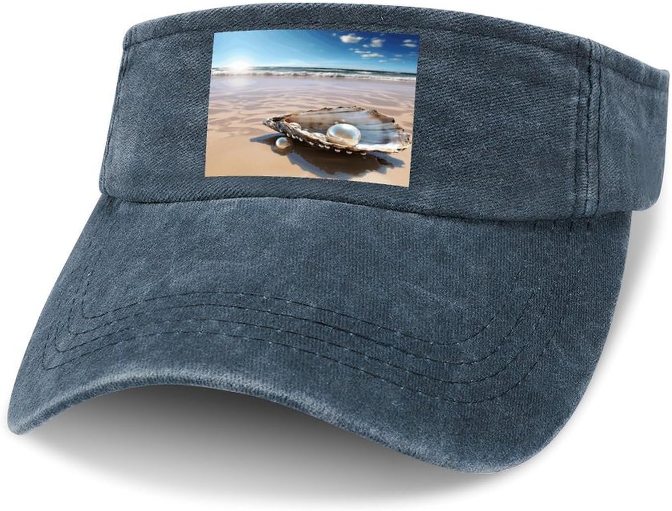 Ocean Beach Mussel Pearl Sun Visor Hat for Men Women