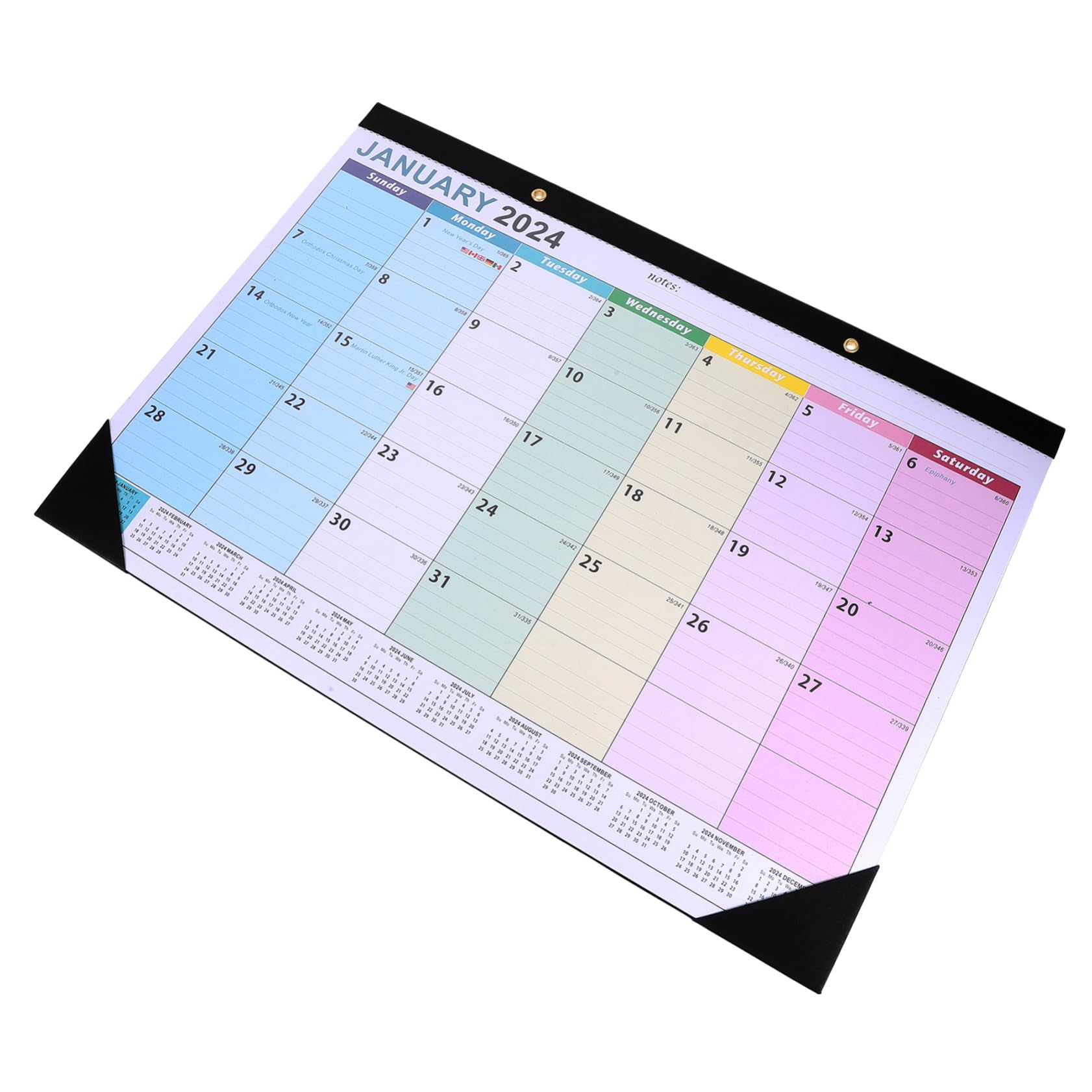 TEHAUX 3piezas Calendario De Pared Inglés Planificador Mensual De Meses Para Hogar y Oficina Diseño Minimalista y Espacio Para Notas