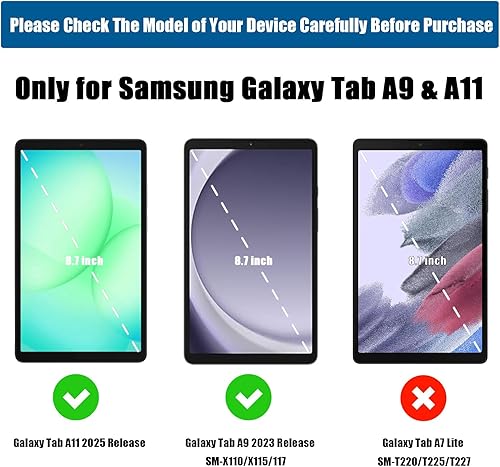 Miniatura 2 de Lainergie - Funda para Samsung Galaxy Tab A11/A9/A7 Lite de 8.7 pulgadas para niños, ligera, a prueba de golpes, con asa y soporte para Galaxy Tab