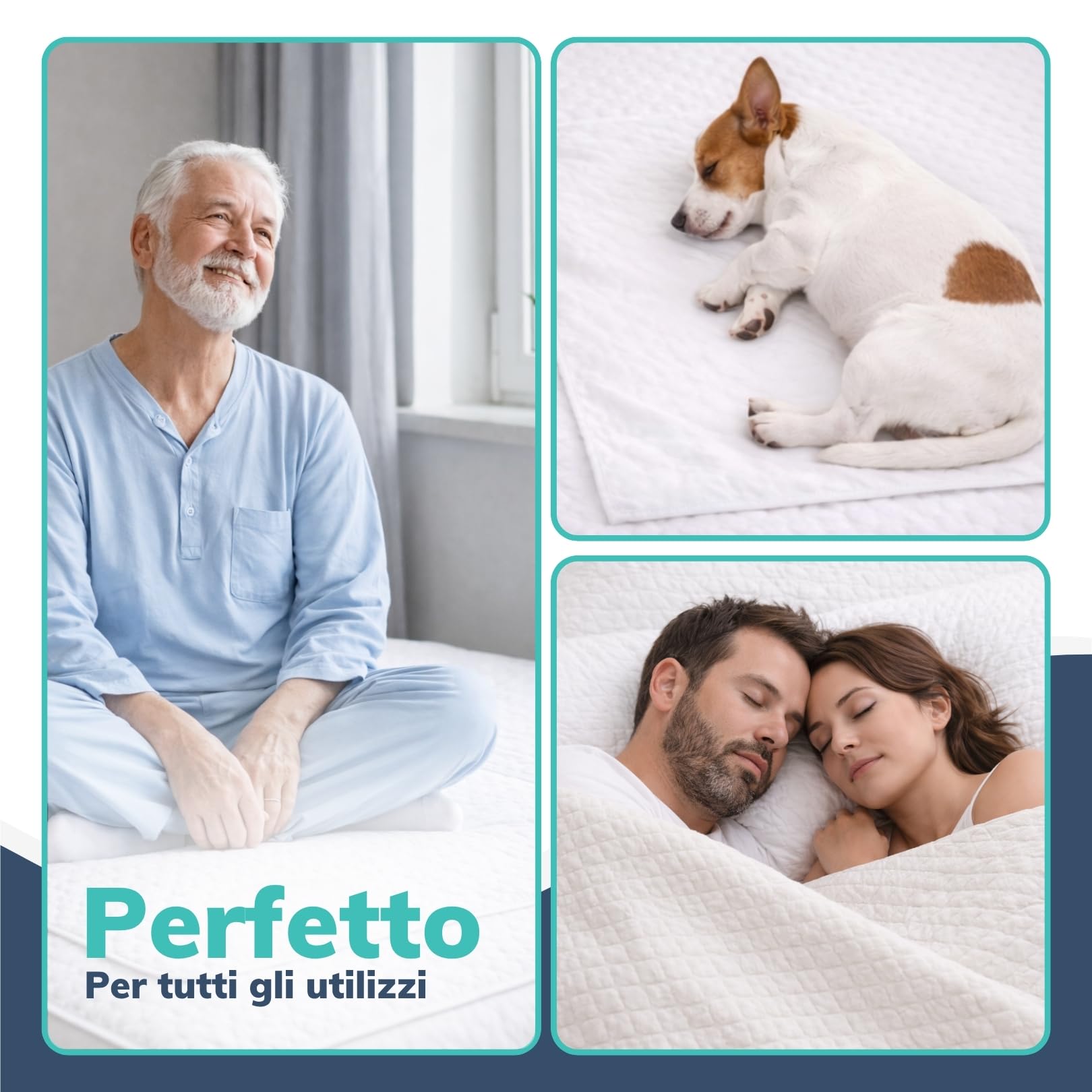 Traversa Letto Anziani Lavabile 110x220 cm Traversine Bambini Impermeabili Matrimoniali Ideali Anche per Animali Domestici, Salvapipì per Materasso, Telo Impermeabile Letto Oeko-Tex 100% Made in Italy