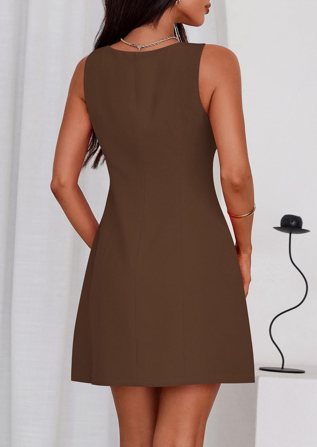 PRETTYGARDEN Womens Formal Short Dresses 2026 Summer Sleeveless Boat Neck A Line Elegant Mini Cocktail Party Dress - Image 2