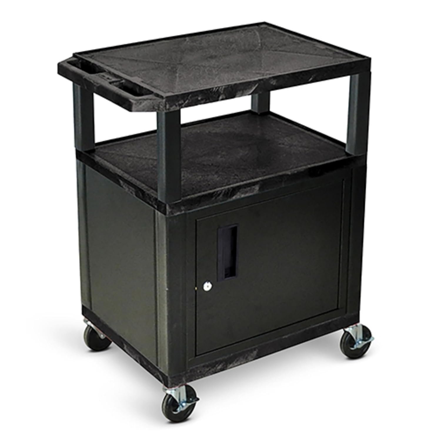 FSE 373-WT34C2E 34"H AV Cart - 3 Shelves Cab Electric - Black Legs